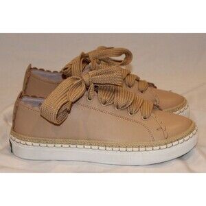 Kate Spade New York Lena Nude‎ Tan Leather Chunky Laces Scalloped 5